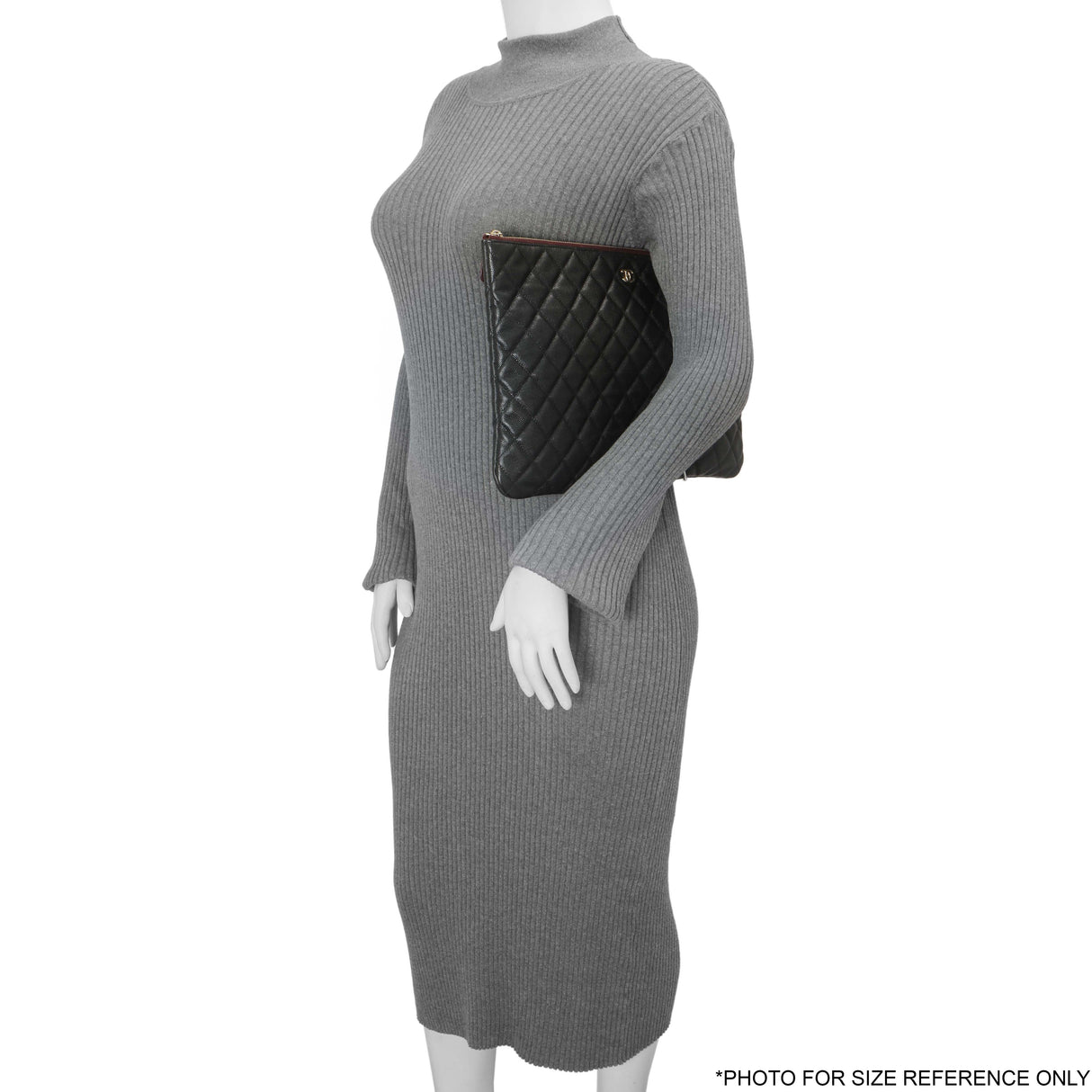 Chanel Black Quilted Caviar Large Cosmetic Case Handbags Chanel