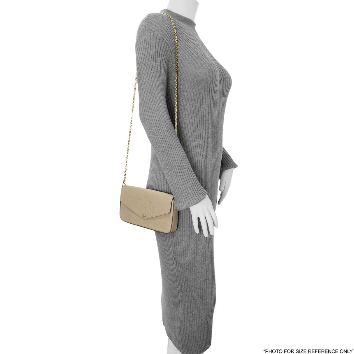 Louis Vuitton Tourterelle Empreinte Pochette Felicie Chain Wallet Handbags Louis Vuitton