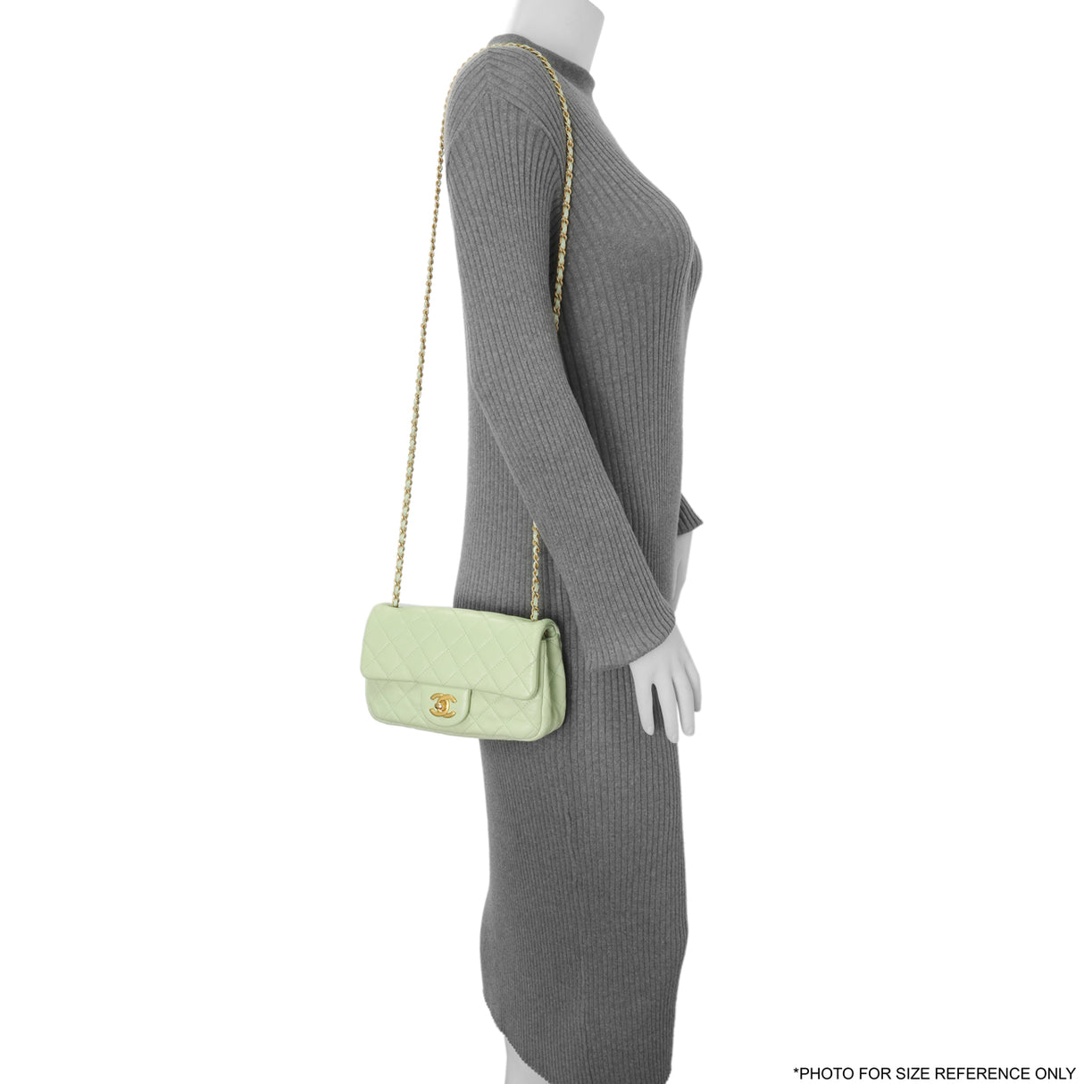 Chanel Green Quilted Lambskin Mini Pearl Crush Rectangular Flap Handbags Chanel