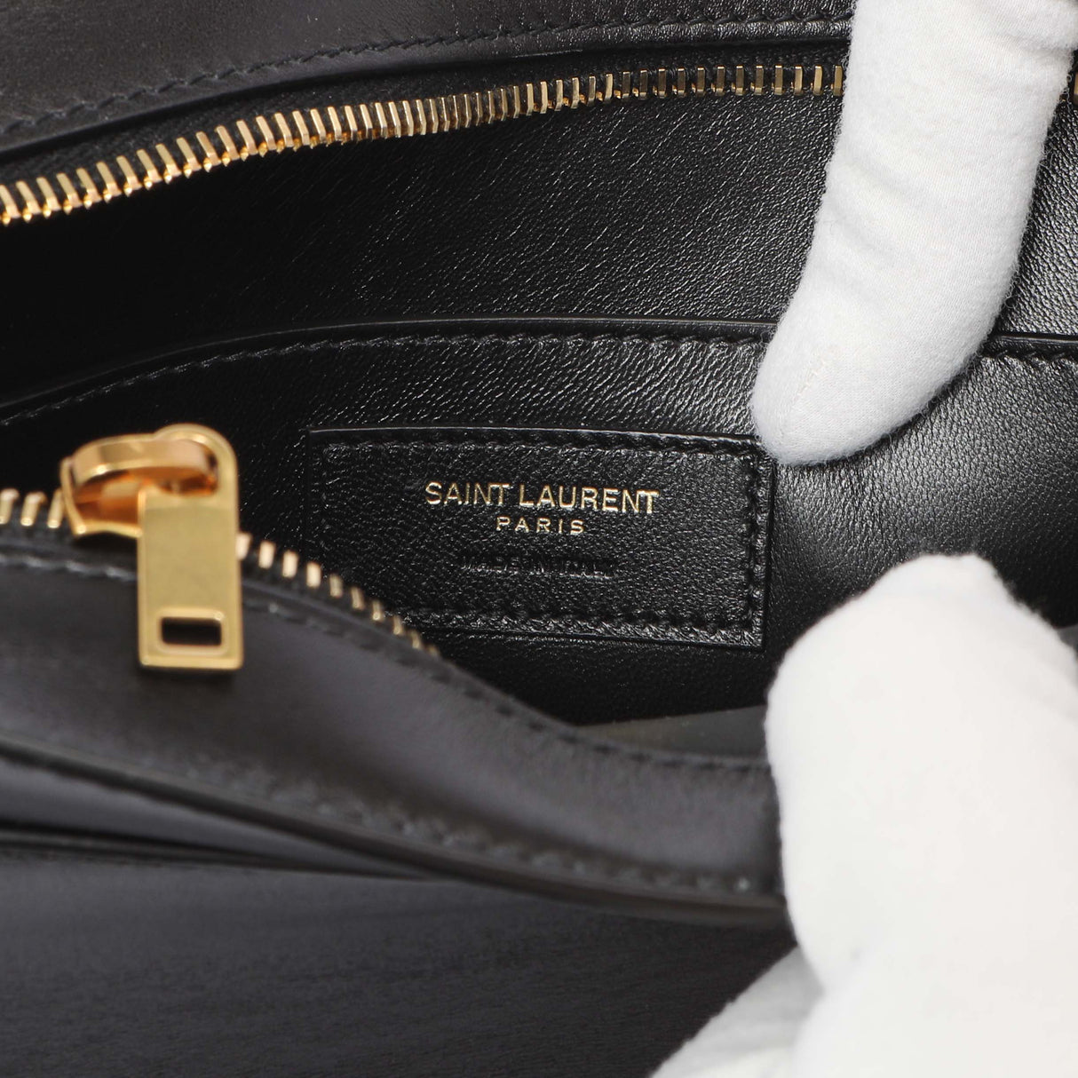 Saint Laurent Black Calfskin Reverse Satchel Handbags Saint Laurent