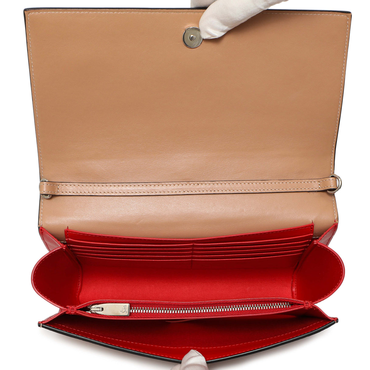 Christian Louboutin Beige Loubinthesky Paloma Clutch Handbags Christian Louboutin