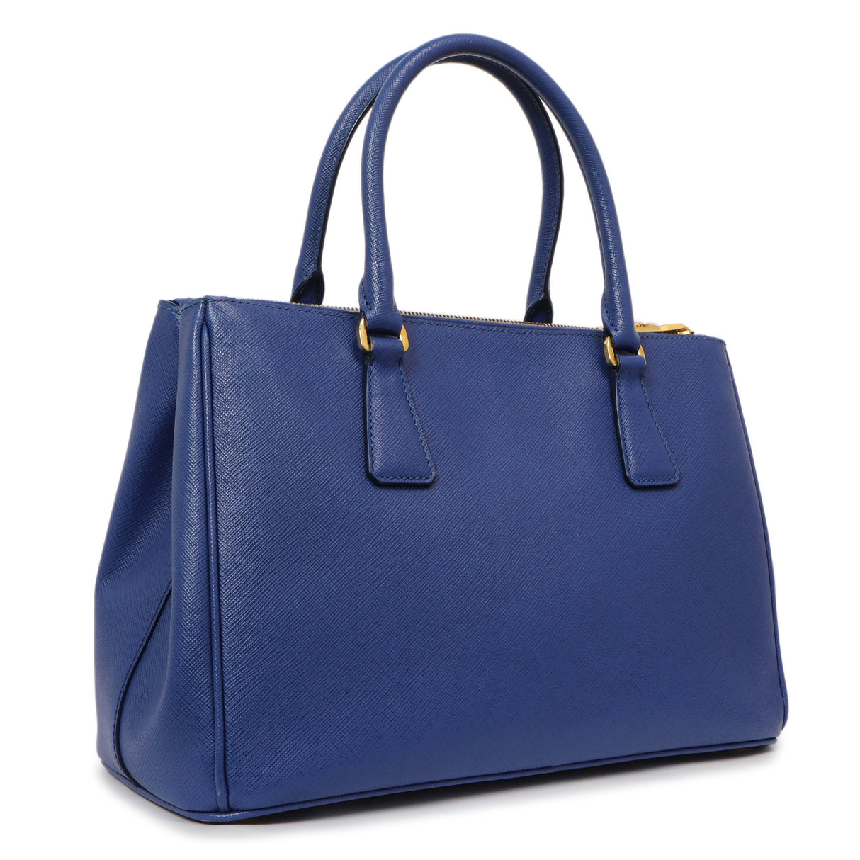 Prada Blue Saffiano Small Galleria Double Zip Tote Handbags Prada