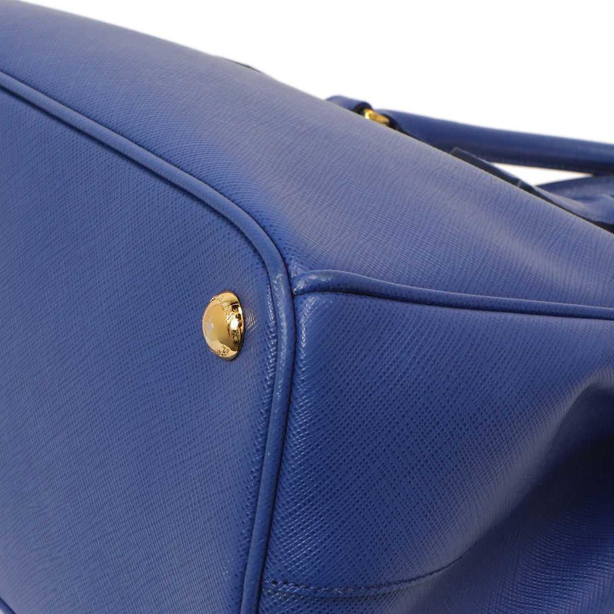 Prada Blue Saffiano Small Galleria Double Zip Tote Handbags Prada