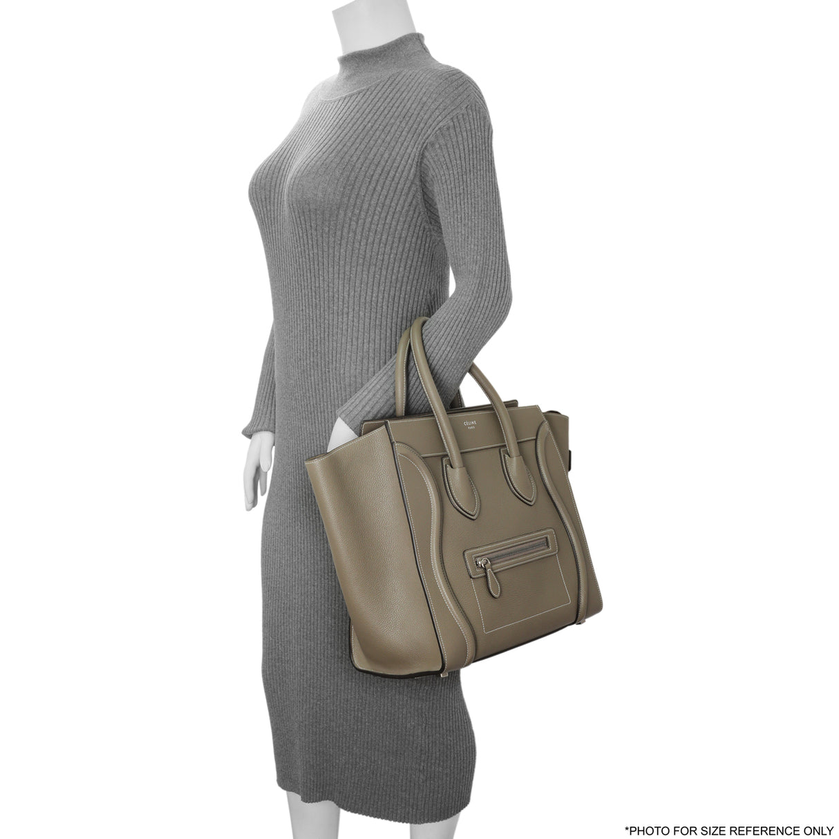 Celine Souris Drummed Calfskin Mini Luggage Tote Handbags Celine