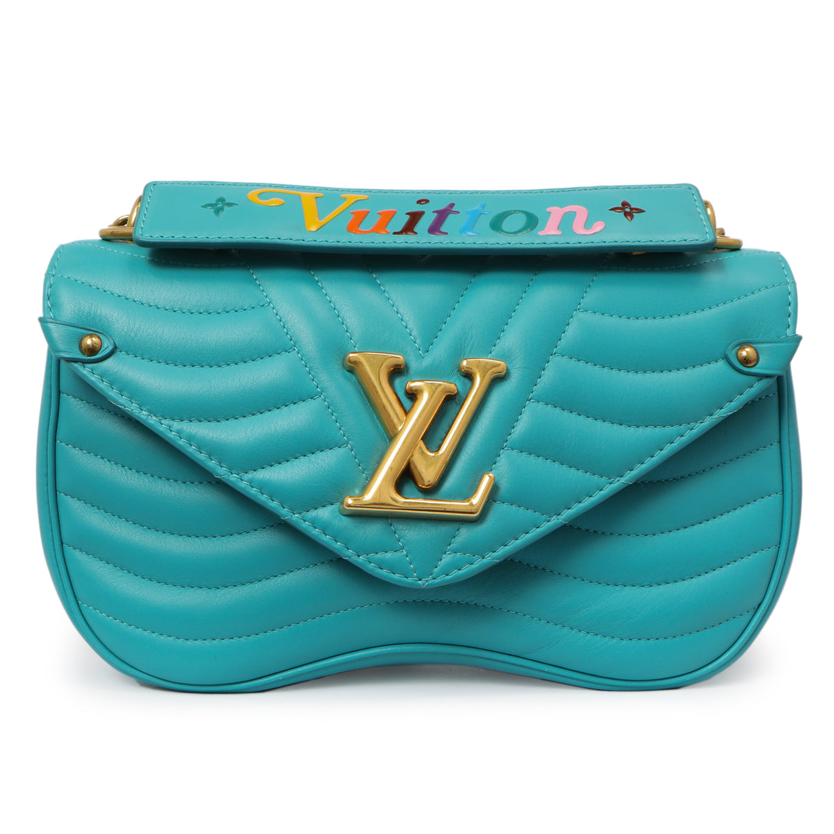 Louis Vuitton Malibu Green Calfskin New Wave Chain MM Handbags Louis Vuitton