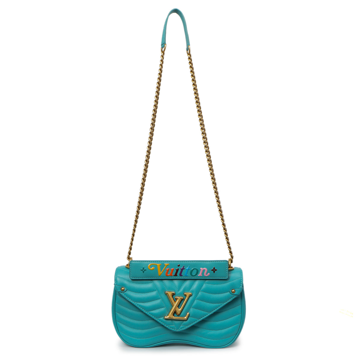 Louis Vuitton Malibu Green Calfskin New Wave Chain MM Handbags Louis Vuitton