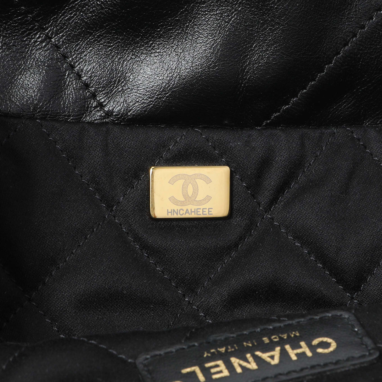 Chanel Black Shiny Calfskin Quilted Small Chanel 22