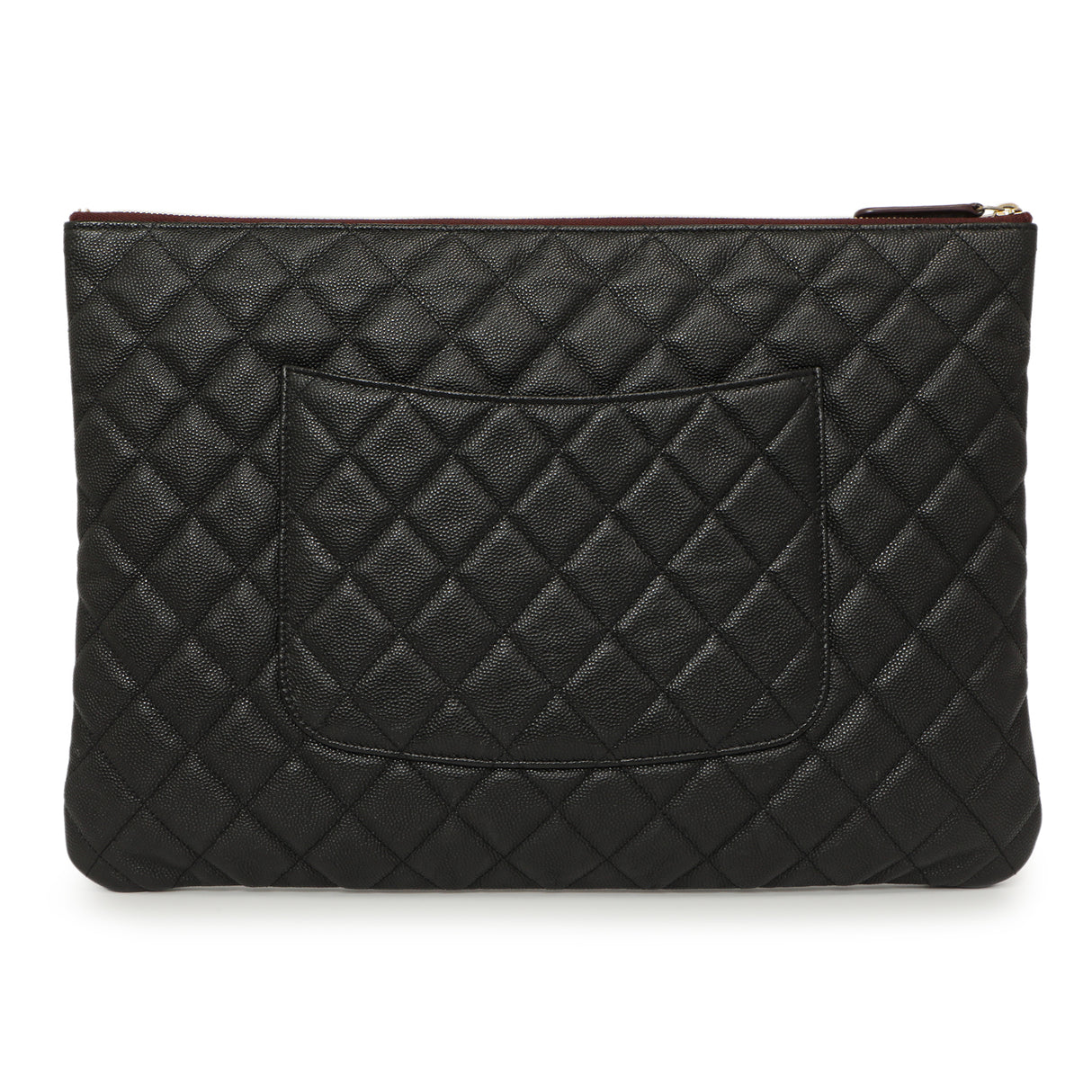 Chanel Black Quilted Caviar Large Cosmetic Case Handbags Chanel