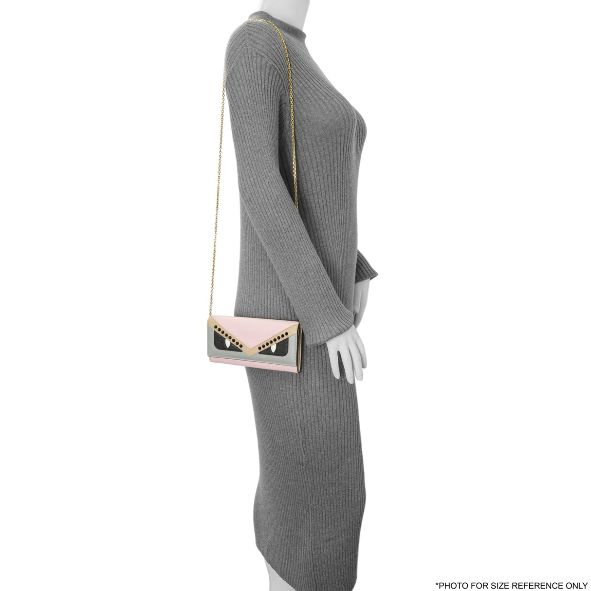 Fendi Vitello Elite Monster Eyes Studded Wallet on Chain Handbags Fendi