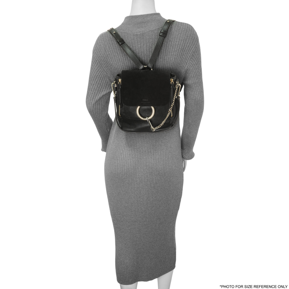 Chloe Black Suede Calfskin Small Faye Backpack Handbags Chloe