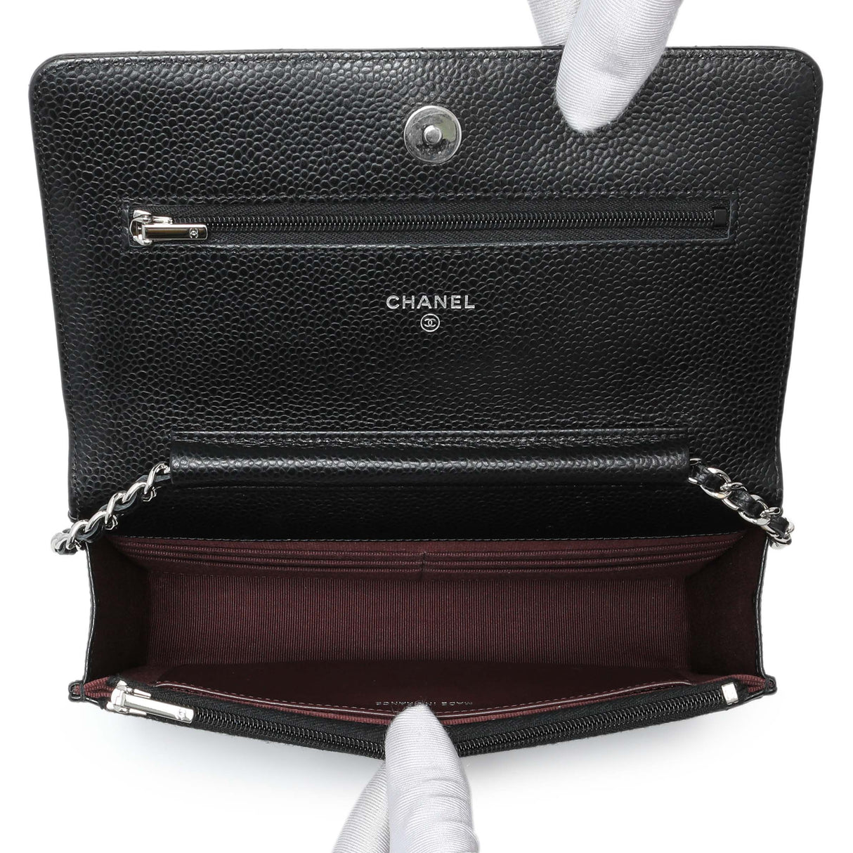 Chanel Black Quilted Caviar Wallet on Chain Handbags Chanel