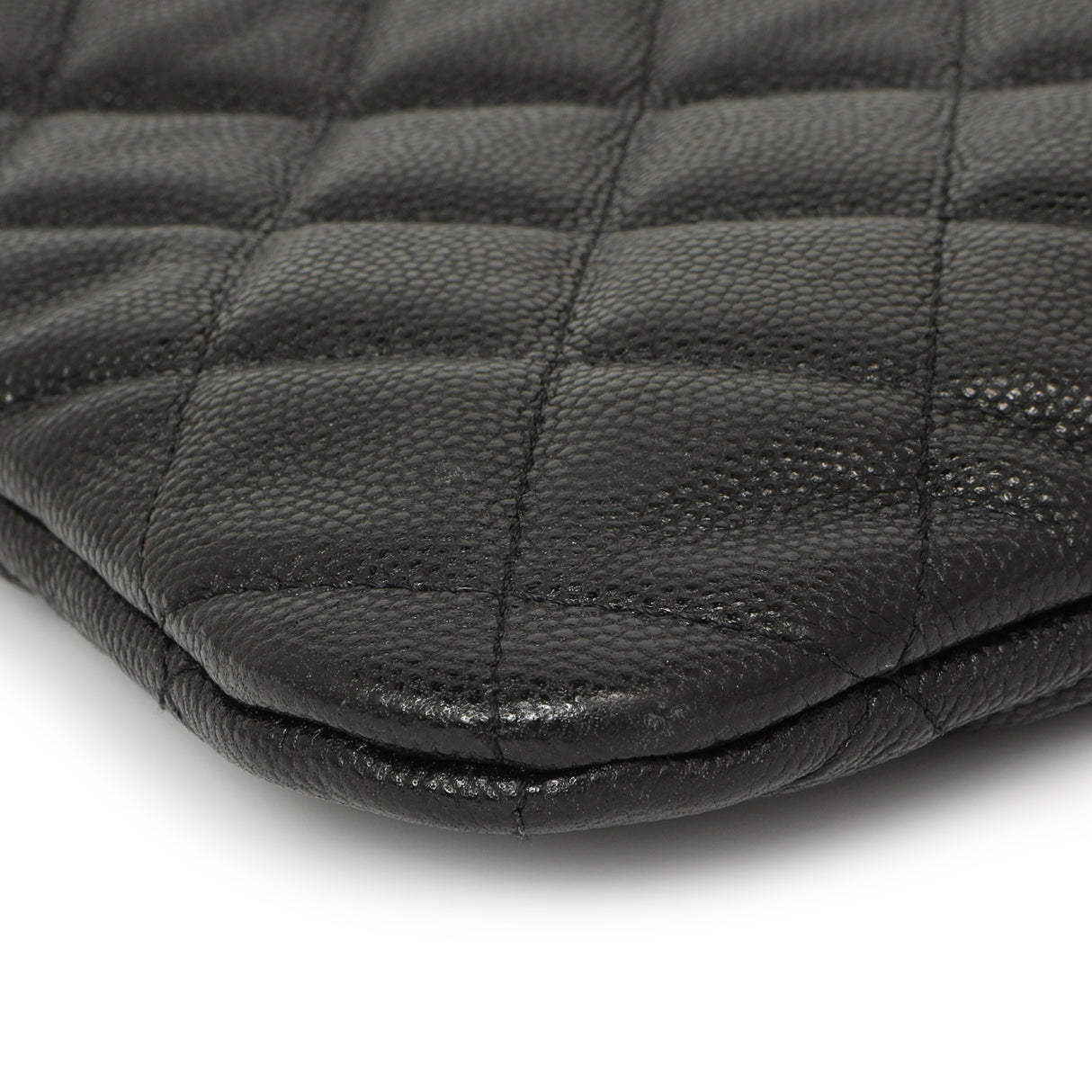 Chanel Black Quilted Caviar Large Cosmetic Case Handbags Chanel