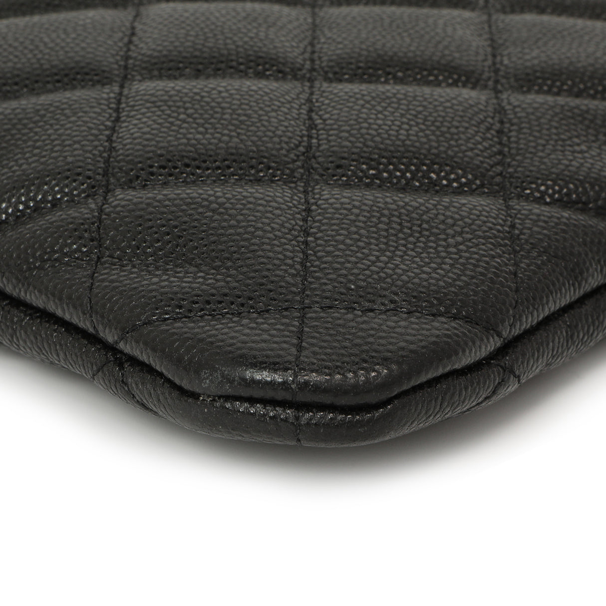 Chanel Black Quilted Caviar Large Cosmetic Case Handbags Chanel