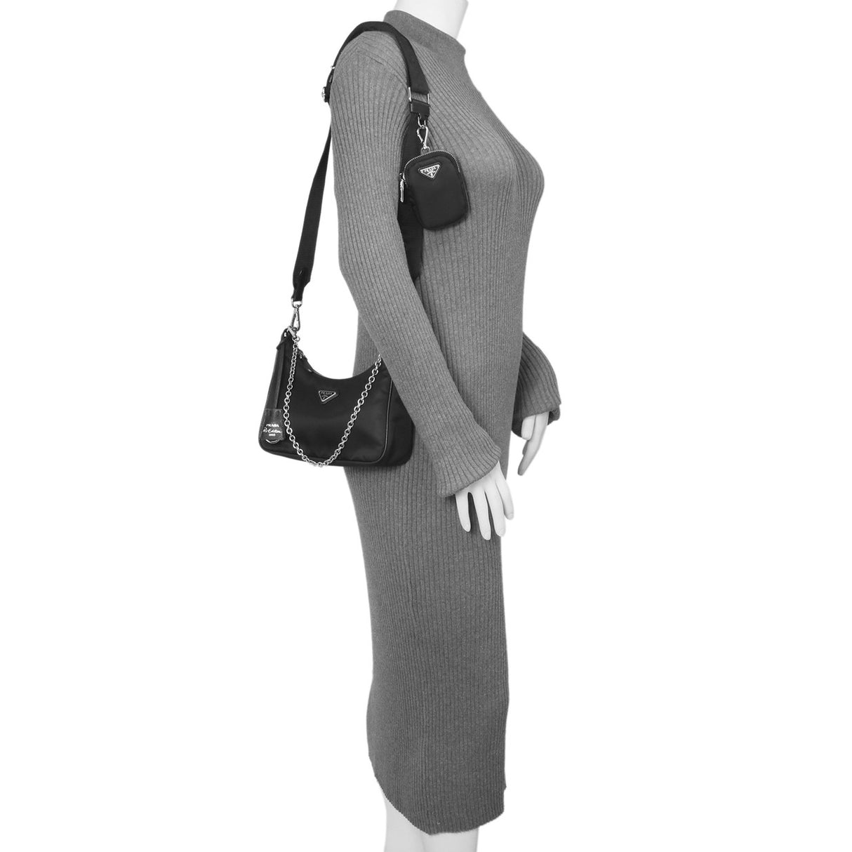 Prada Black Nylon Re-Edition 2005 Shoulder Bag Handbags Prada