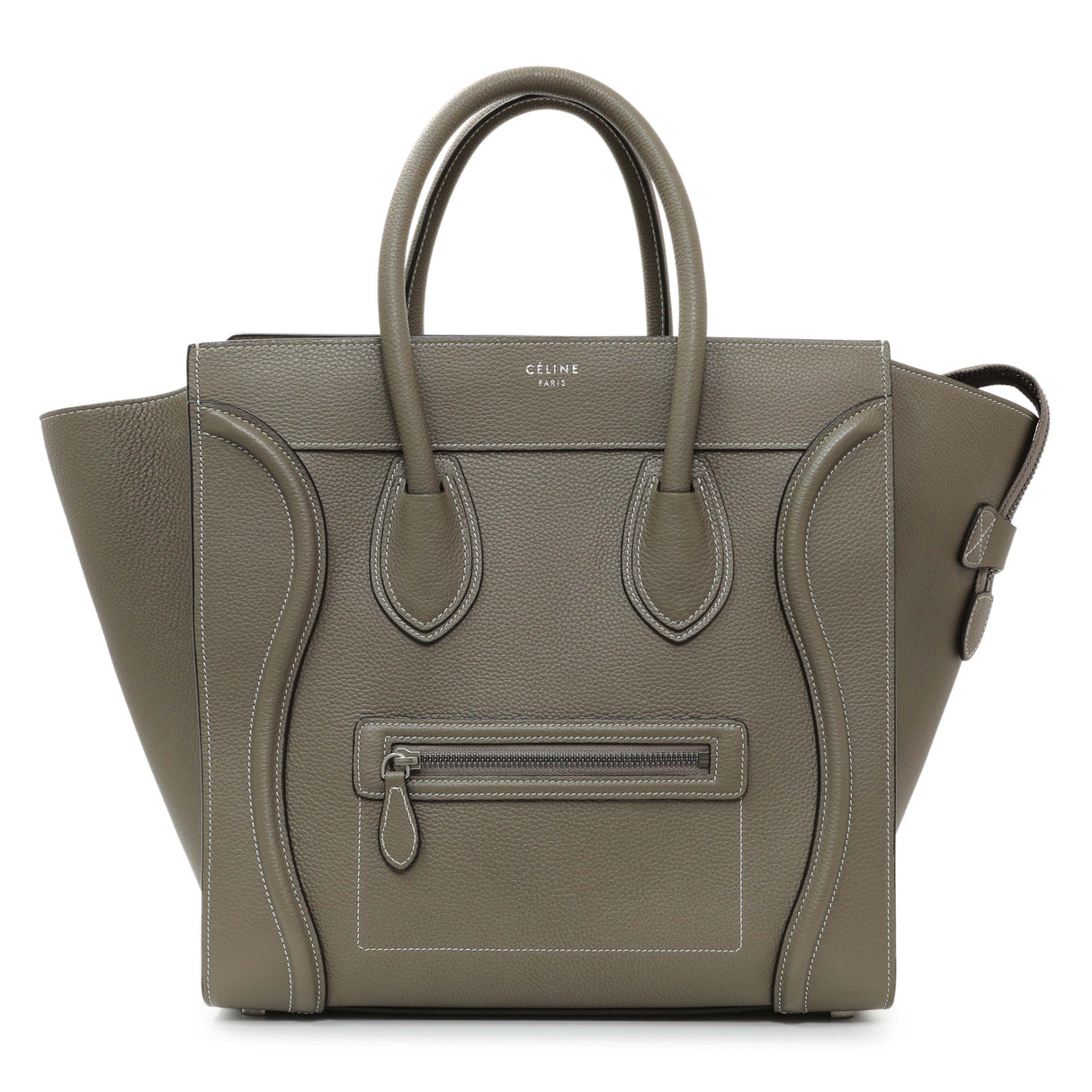 Celine Souris Drummed Calfskin Mini Luggage Tote Handbags Celine