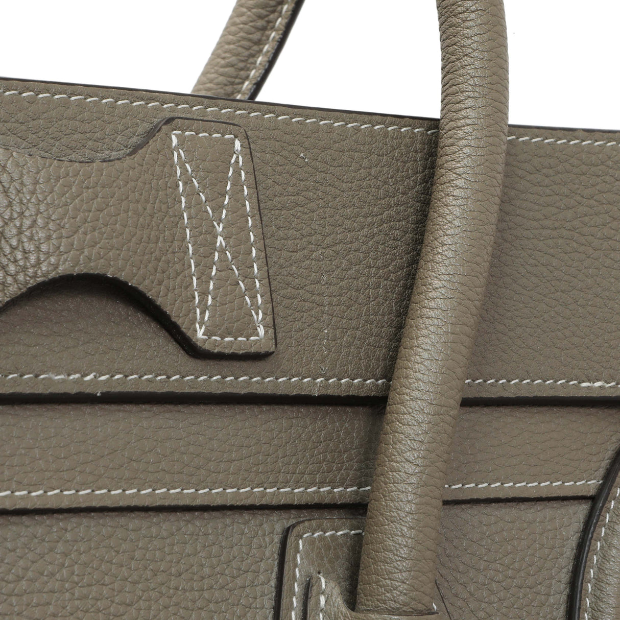 Celine Souris Drummed Calfskin Mini Luggage Tote Handbags Celine