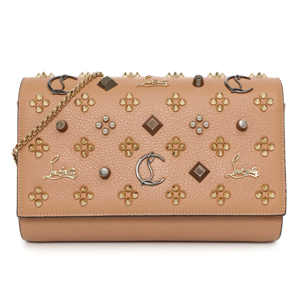 Christian Louboutin Beige Loubinthesky Paloma Clutch Handbags Christian Louboutin