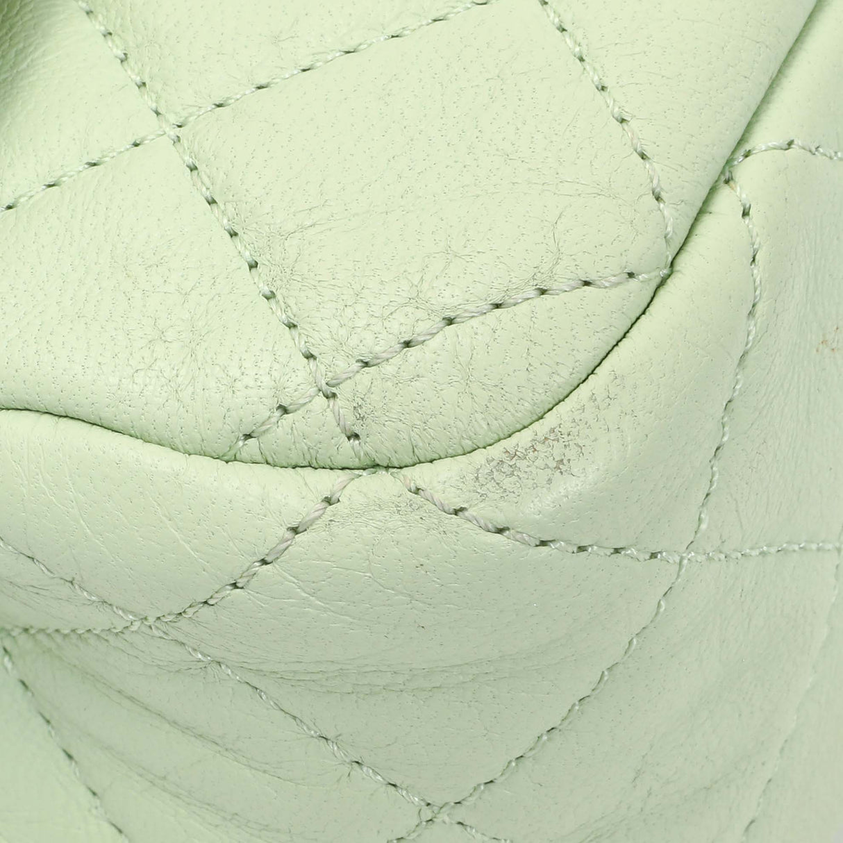 Chanel Green Quilted Lambskin Mini Pearl Crush Rectangular Flap Handbags Chanel