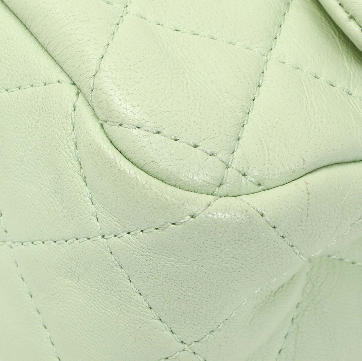 Chanel Green Quilted Lambskin Mini Pearl Crush Rectangular Flap Handbags Chanel