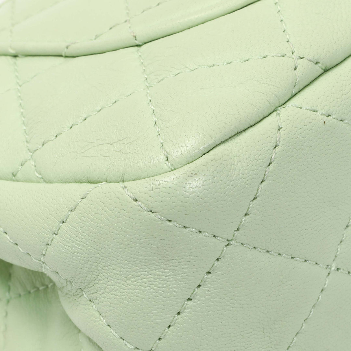 Chanel Green Quilted Lambskin Mini Pearl Crush Rectangular Flap Handbags Chanel