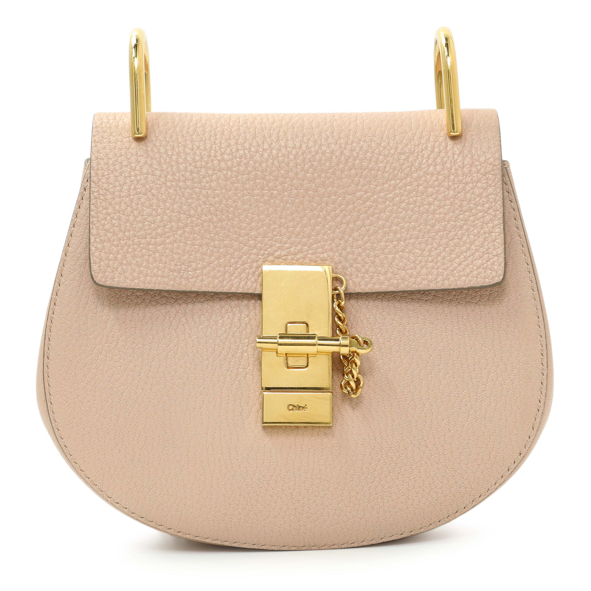 Chloe Light Pink Grained Lambskin Mini Drew Shoulder Bag Handbags Chloe