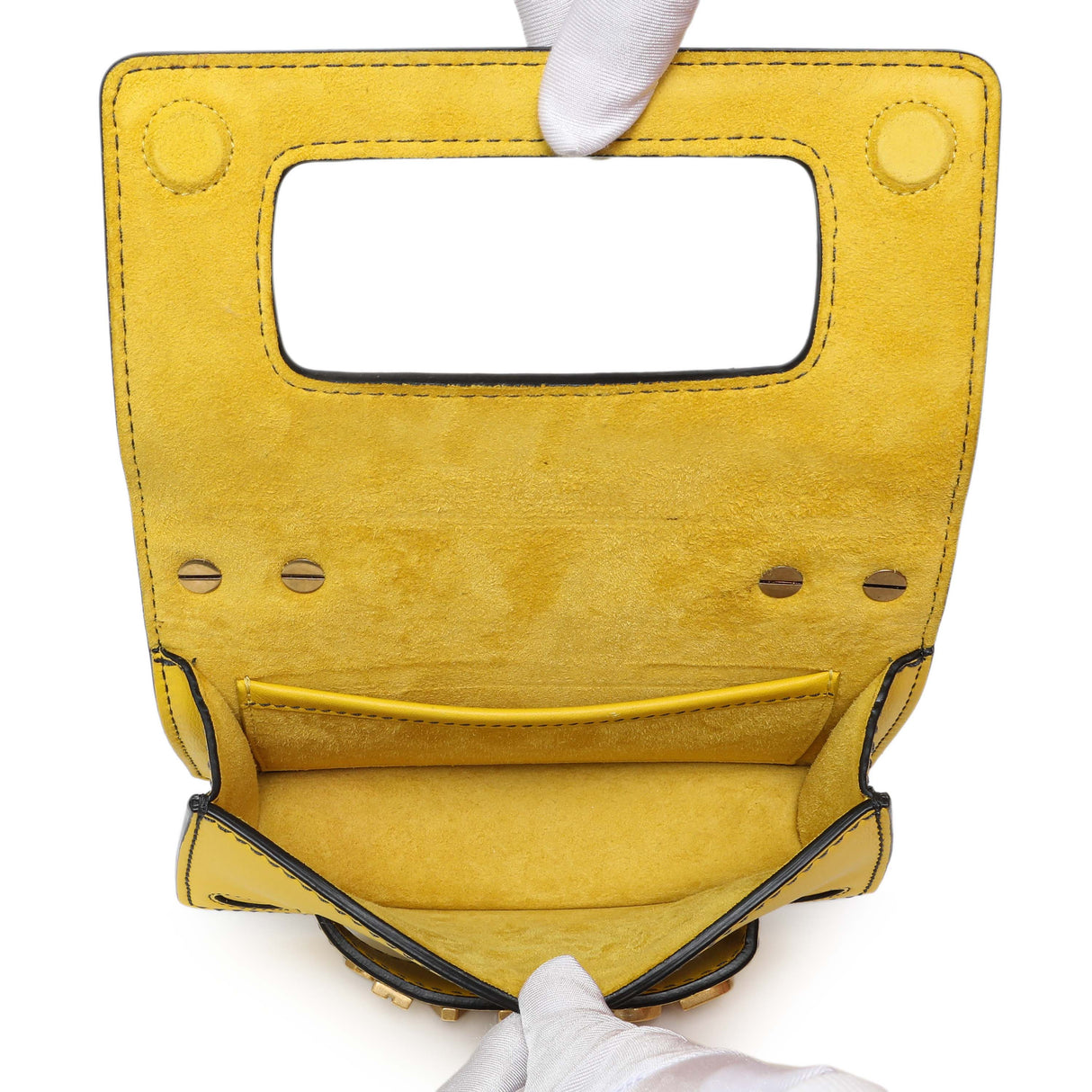 Christian Dior Yellow Suede Mosaic of Mirrors Mini J'Adior Chain Flap Handbags Christian Dior