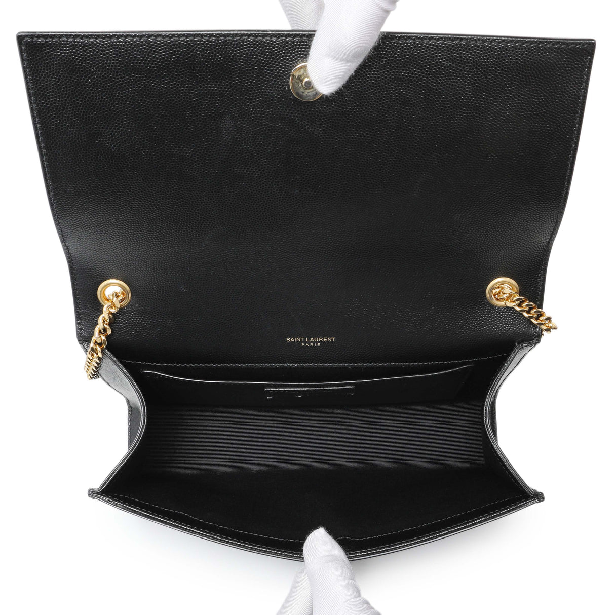Saint Laurent Black Grain De Poudre Medium Monogram Kate Satchel Handbags Saint Laurent