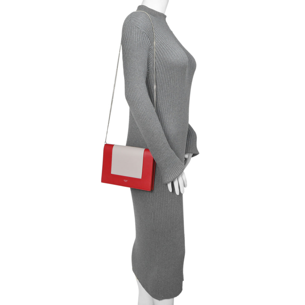 Celine Lambskin Frame Evening Chain Clutch Handbags Celine