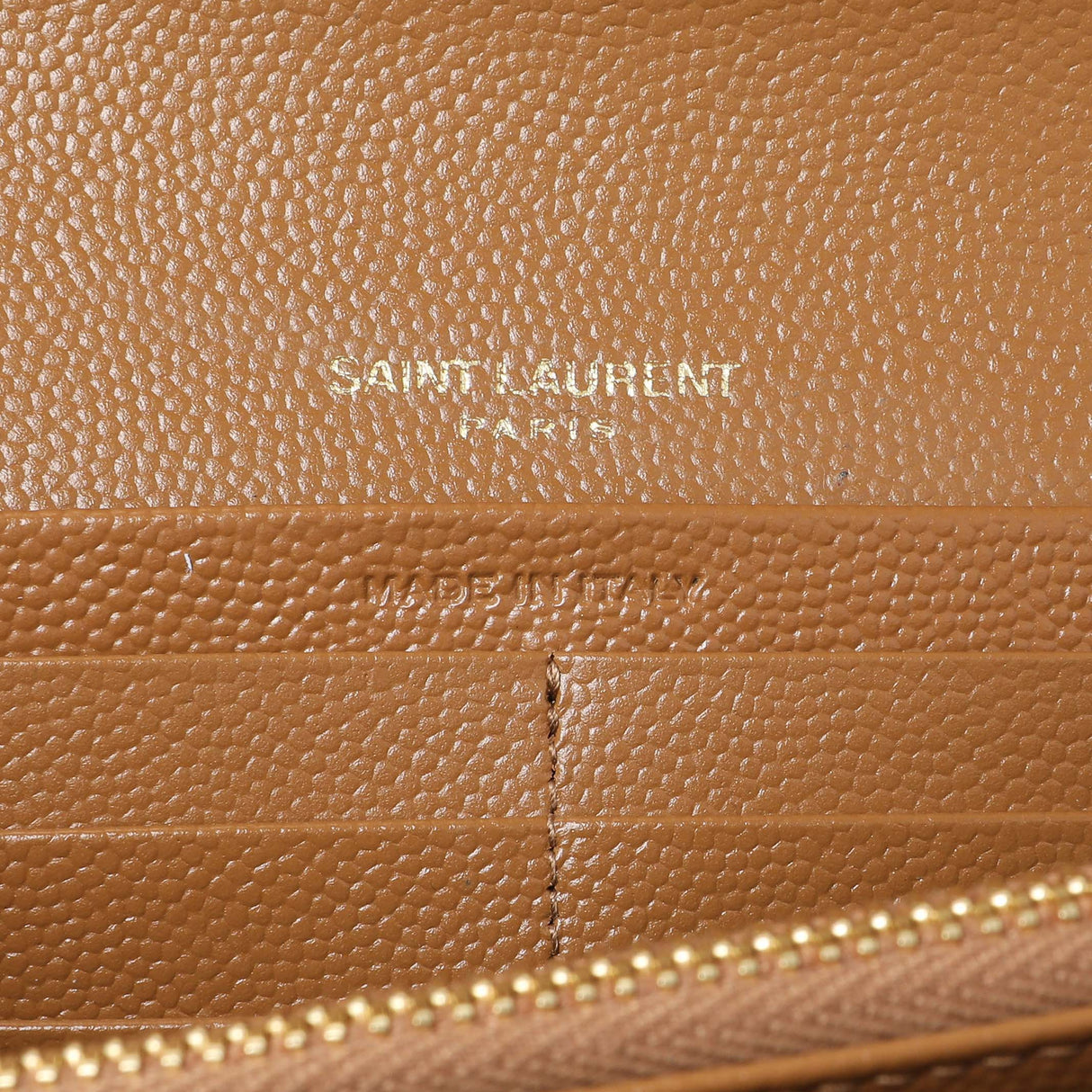 Saint Laurent Brown Grain De Poudre Matelasse Chevron Monogram Flap Wallet Accessories Saint Laurent