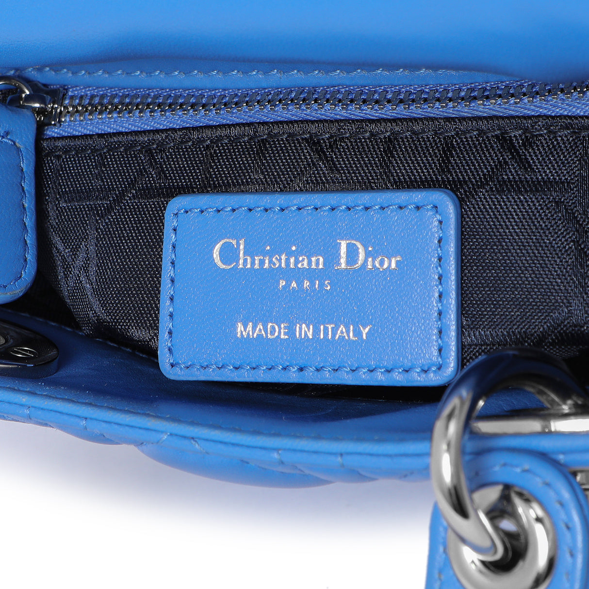 Christian Dior Blue Lambskin Cannage Mini Lady Dior Handbags Christian Dior