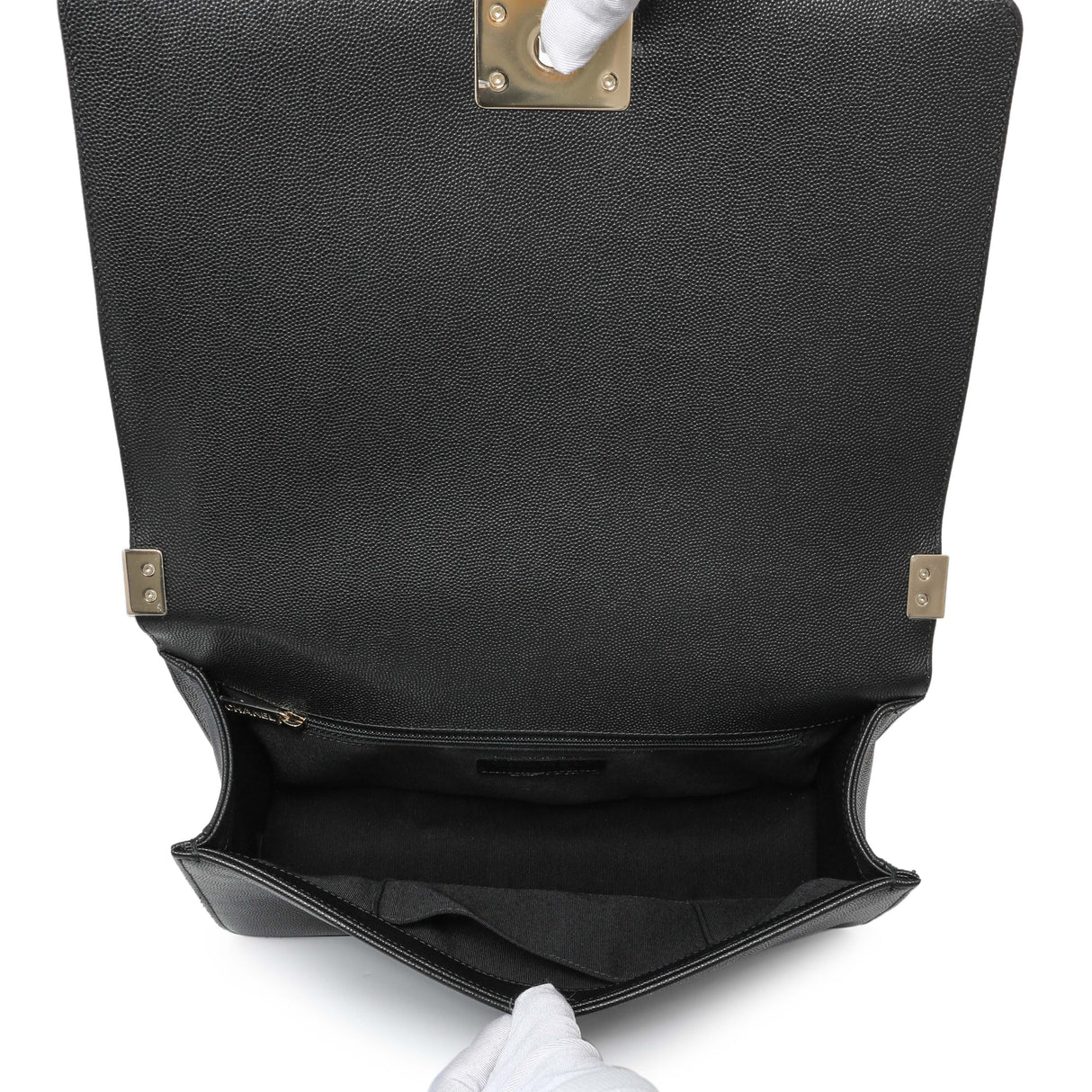 Chanel Black Quilted Caviar New Medium Boy Flap Handbags Chanel