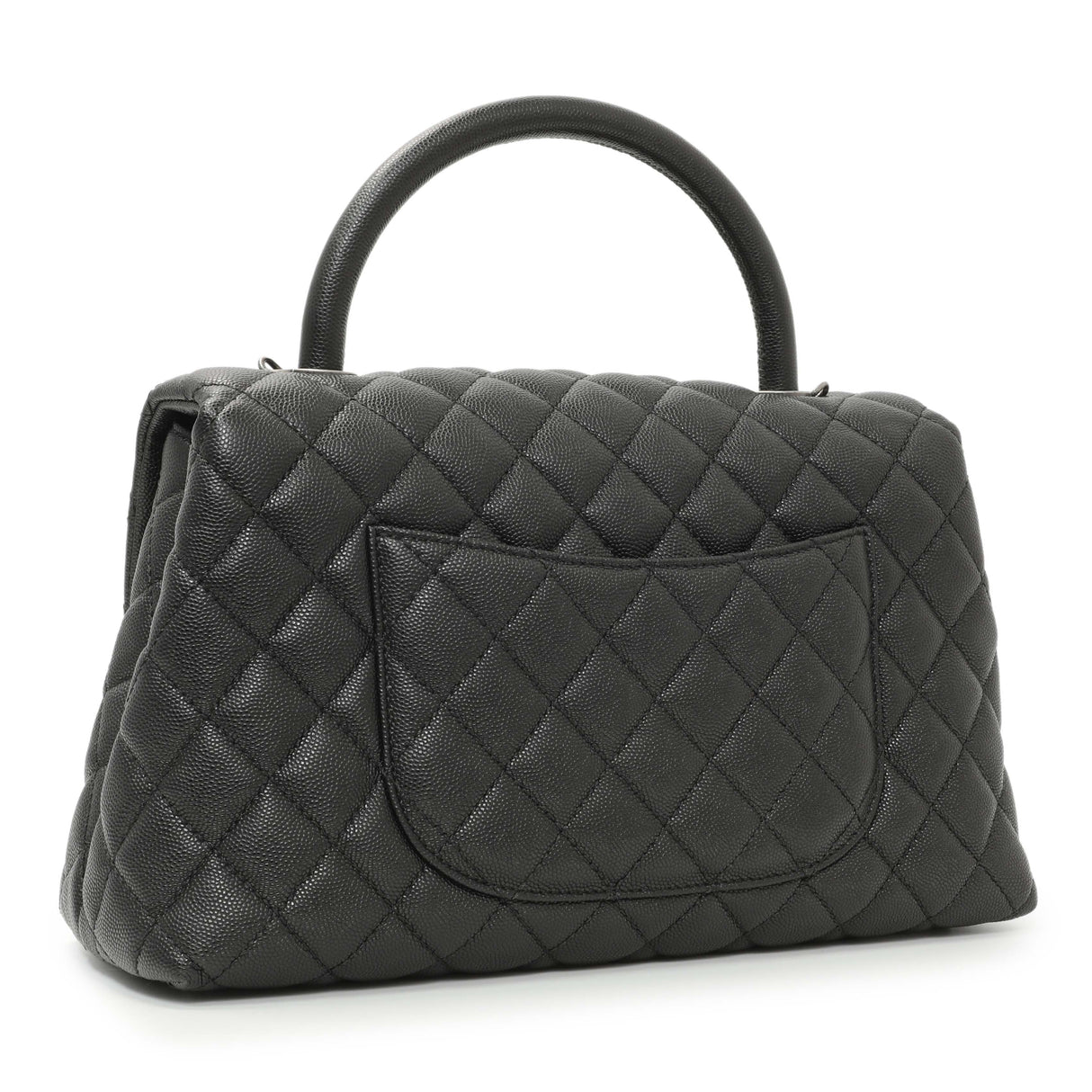Chanel Black Quilted Caviar Small Coco Handle Handbags Chanel