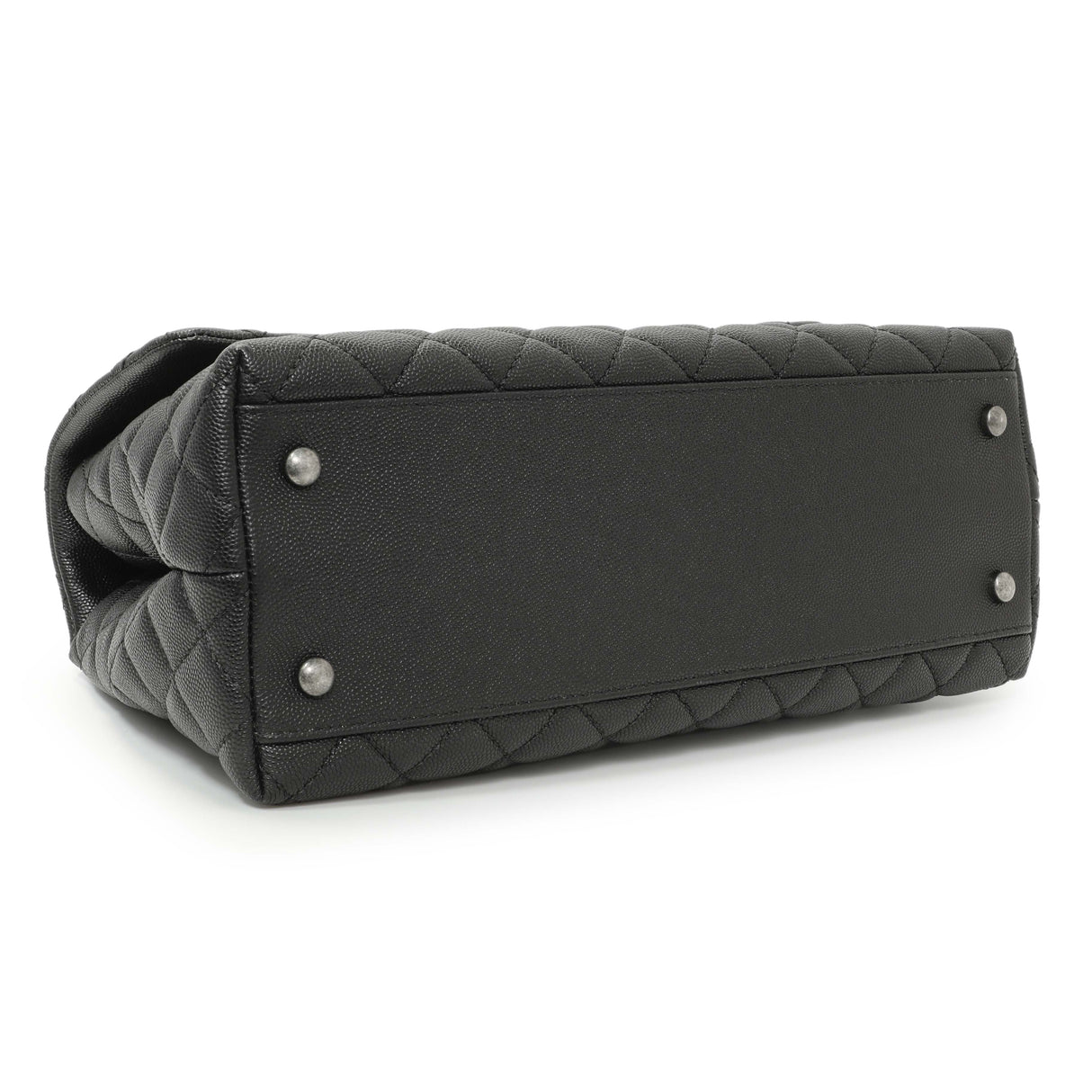 Chanel Black Quilted Caviar Small Coco Handle Handbags Chanel