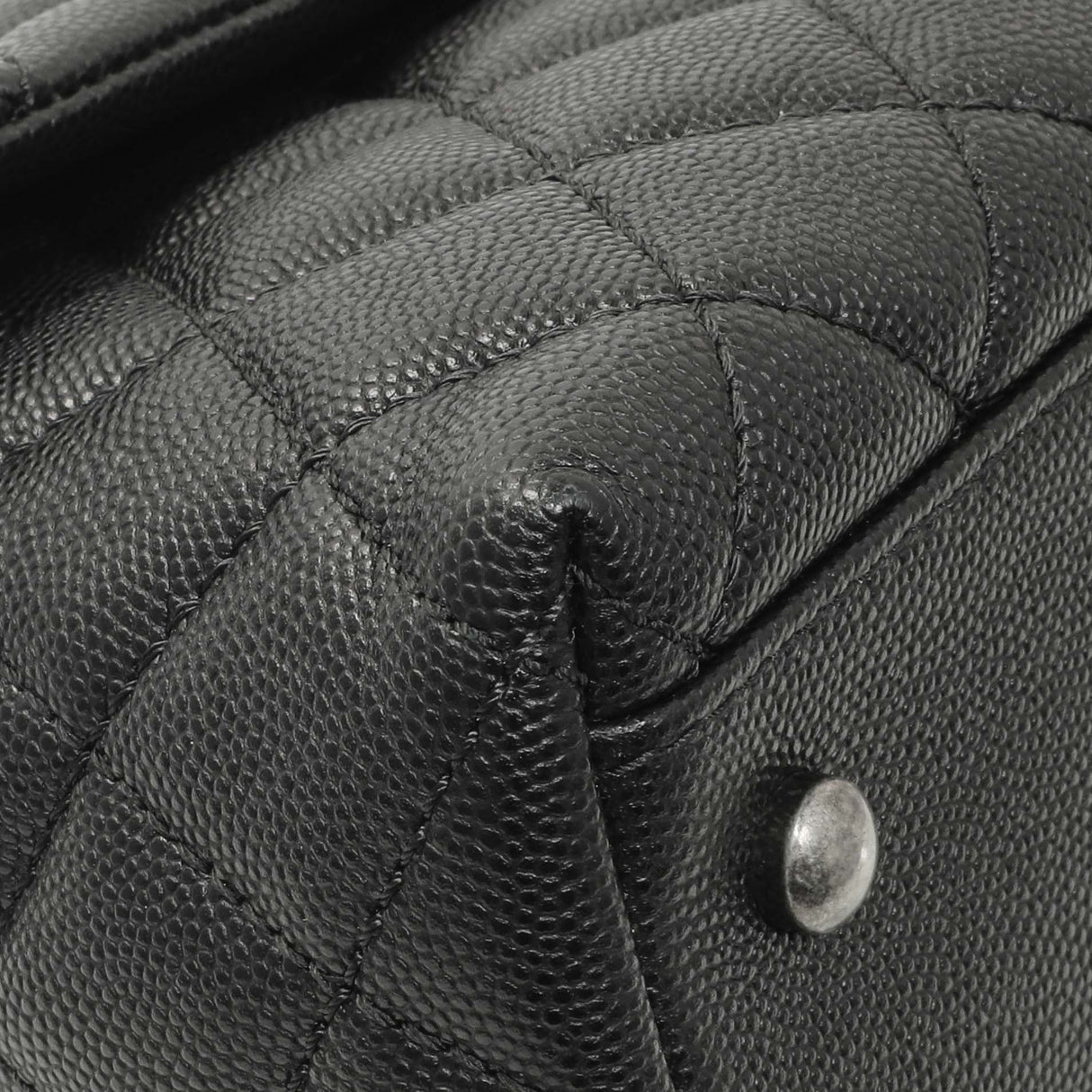 Chanel Black Quilted Caviar Small Coco Handle Handbags Chanel