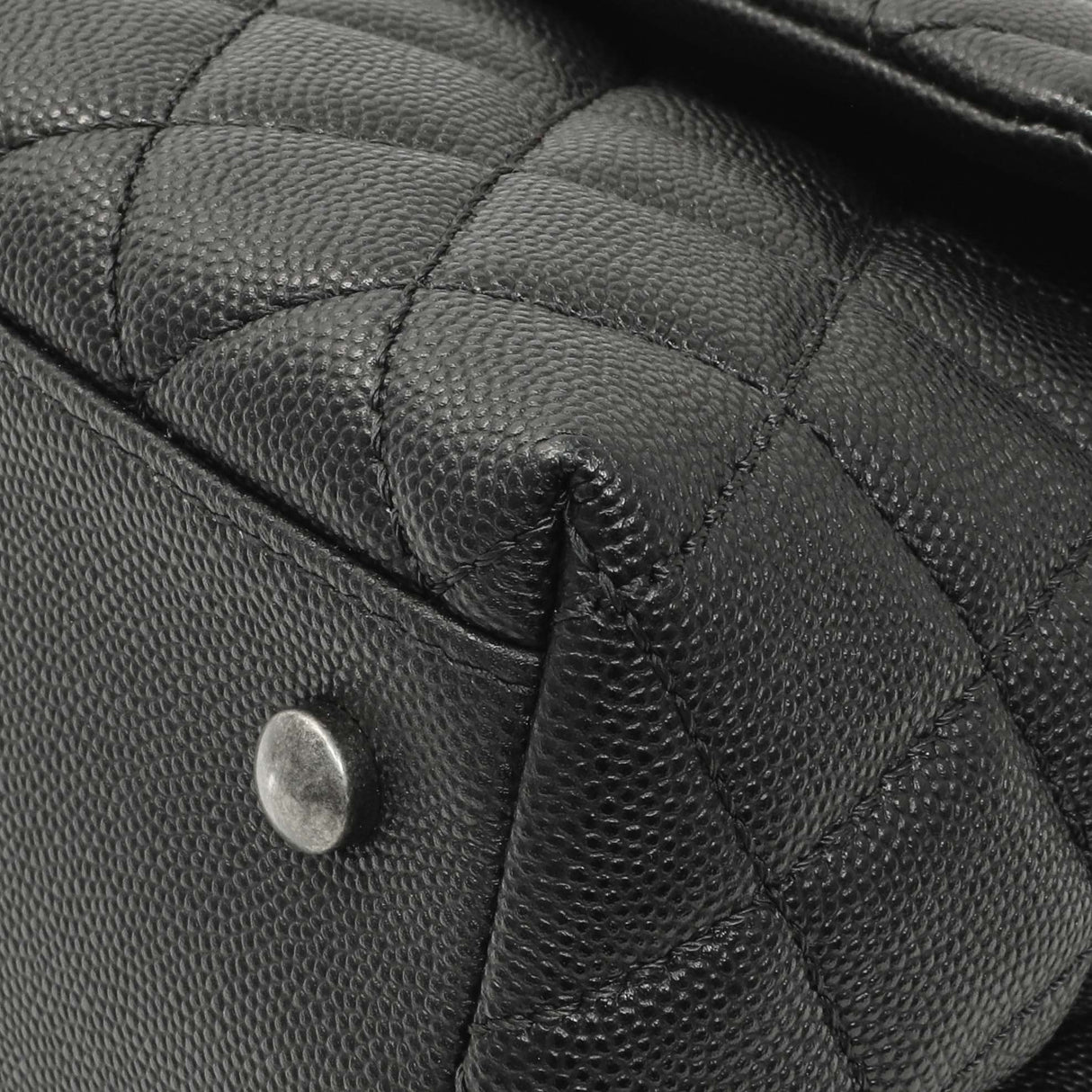 Chanel Black Quilted Caviar Small Coco Handle Handbags Chanel