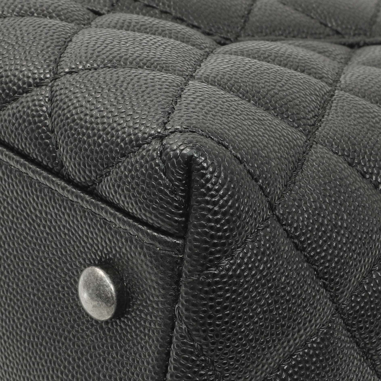 Chanel Black Quilted Caviar Small Coco Handle Handbags Chanel