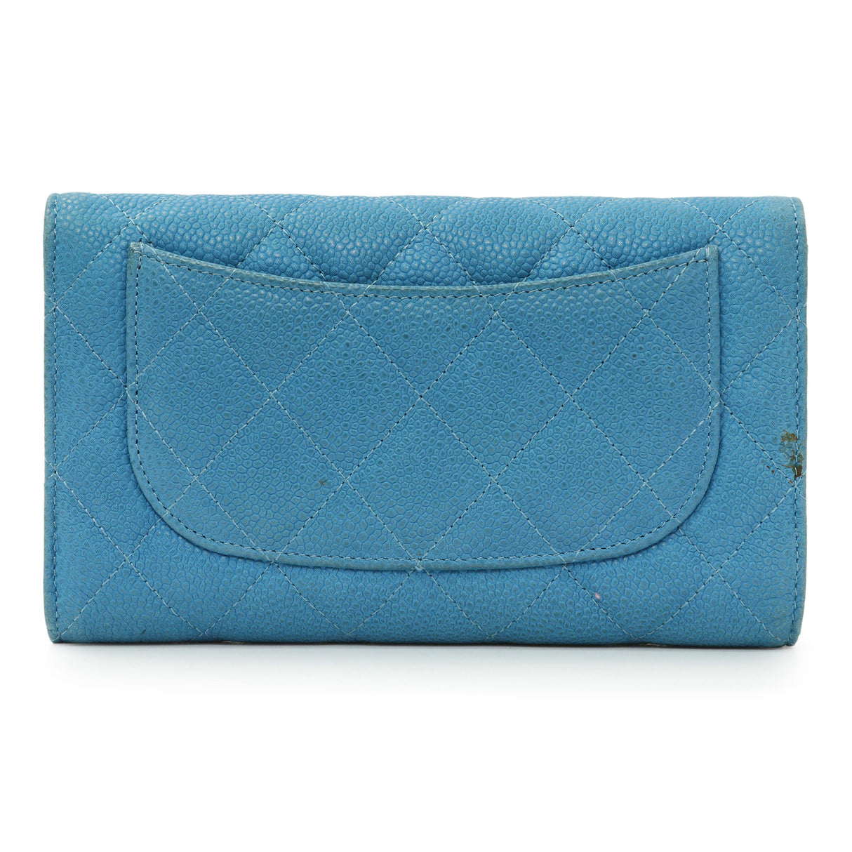 Chanel Blue Quilted Caviar Large Flap Wallet Accessories Chanel