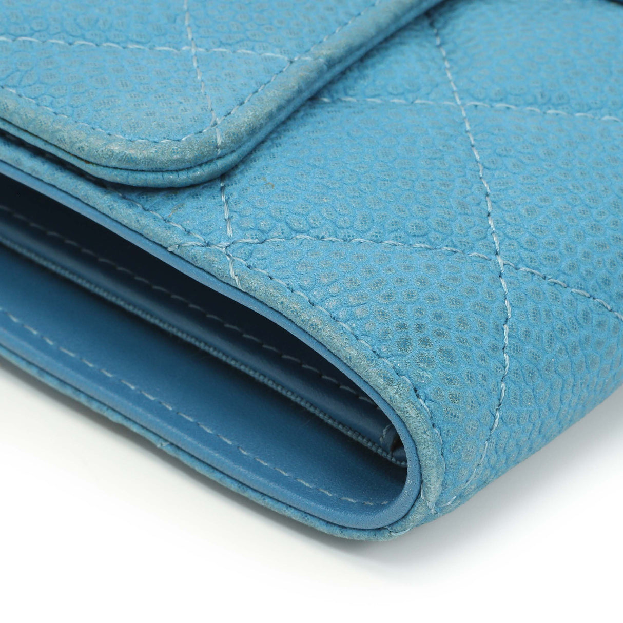 Chanel Blue Quilted Caviar Large Flap Wallet Accessories Chanel