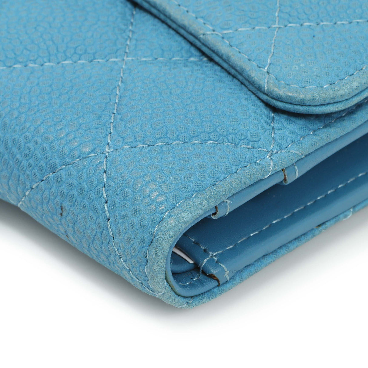 Chanel Blue Quilted Caviar Large Flap Wallet Accessories Chanel