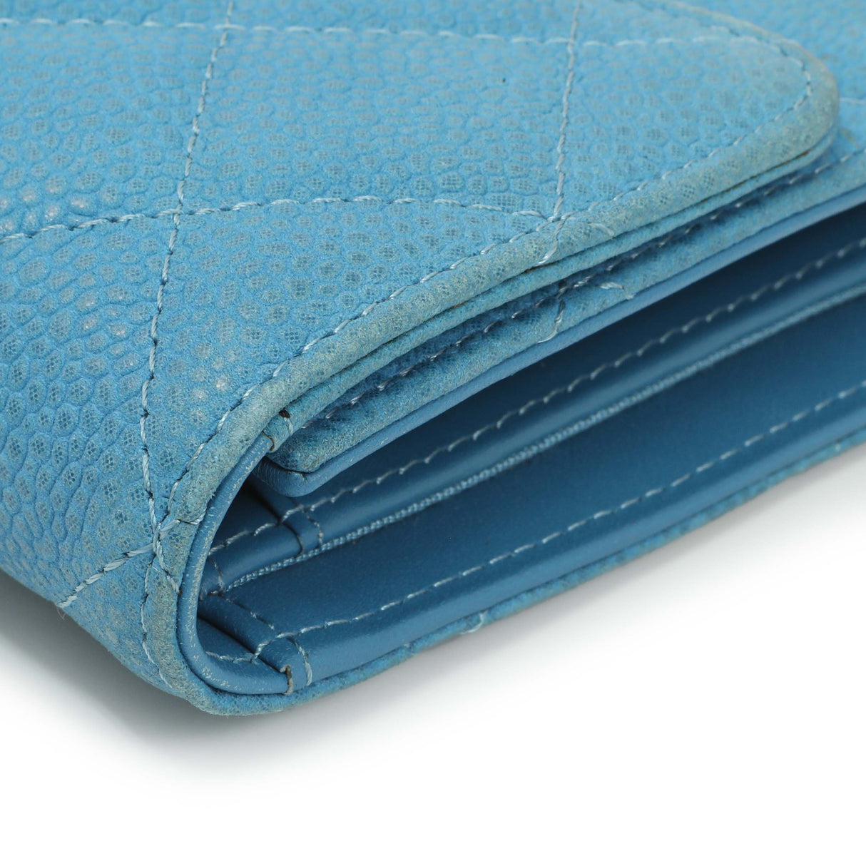 Chanel Blue Quilted Caviar Large Flap Wallet Accessories Chanel