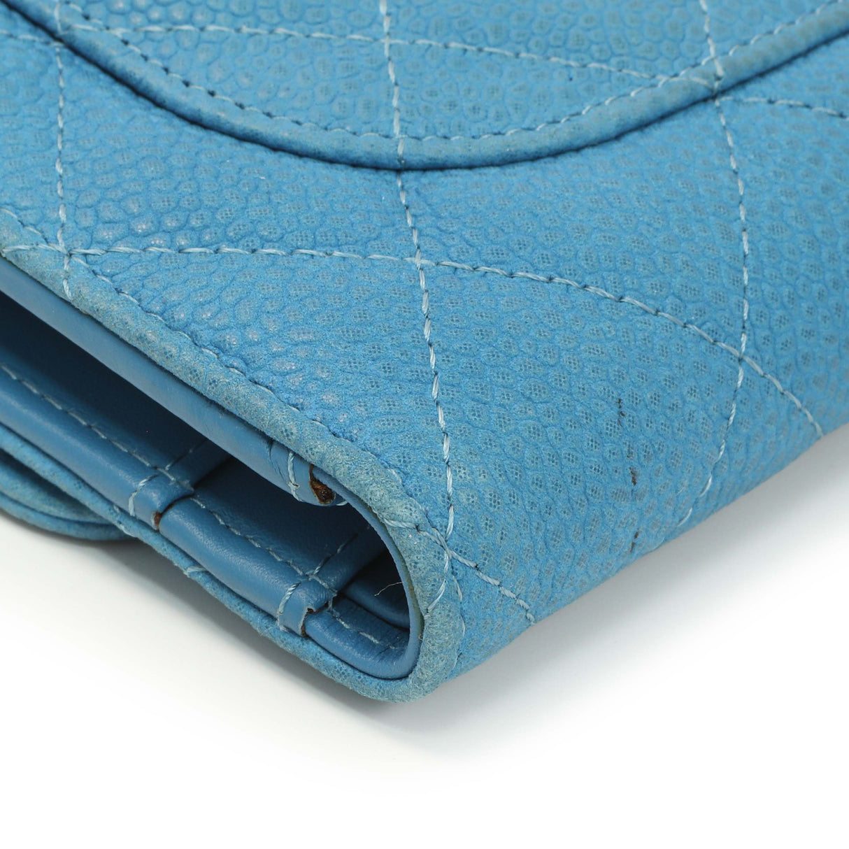 Chanel Blue Quilted Caviar Large Flap Wallet Accessories Chanel