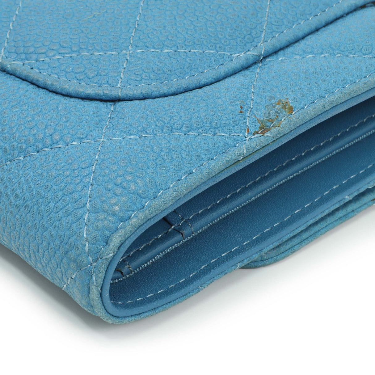 Chanel Blue Quilted Caviar Large Flap Wallet Accessories Chanel