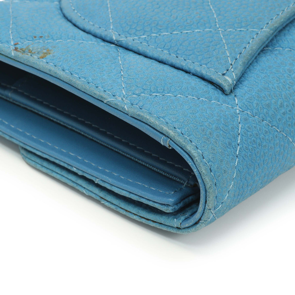 Chanel Blue Quilted Caviar Large Flap Wallet Accessories Chanel