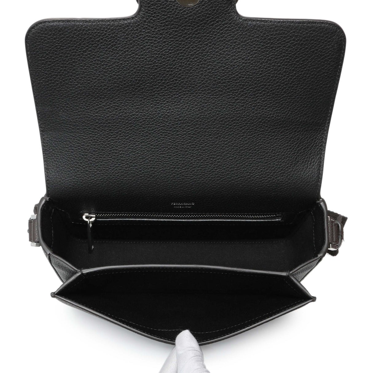 Ferragamo Brown Double Gancini Messenger Bag Handbags Salvatore Ferragamo