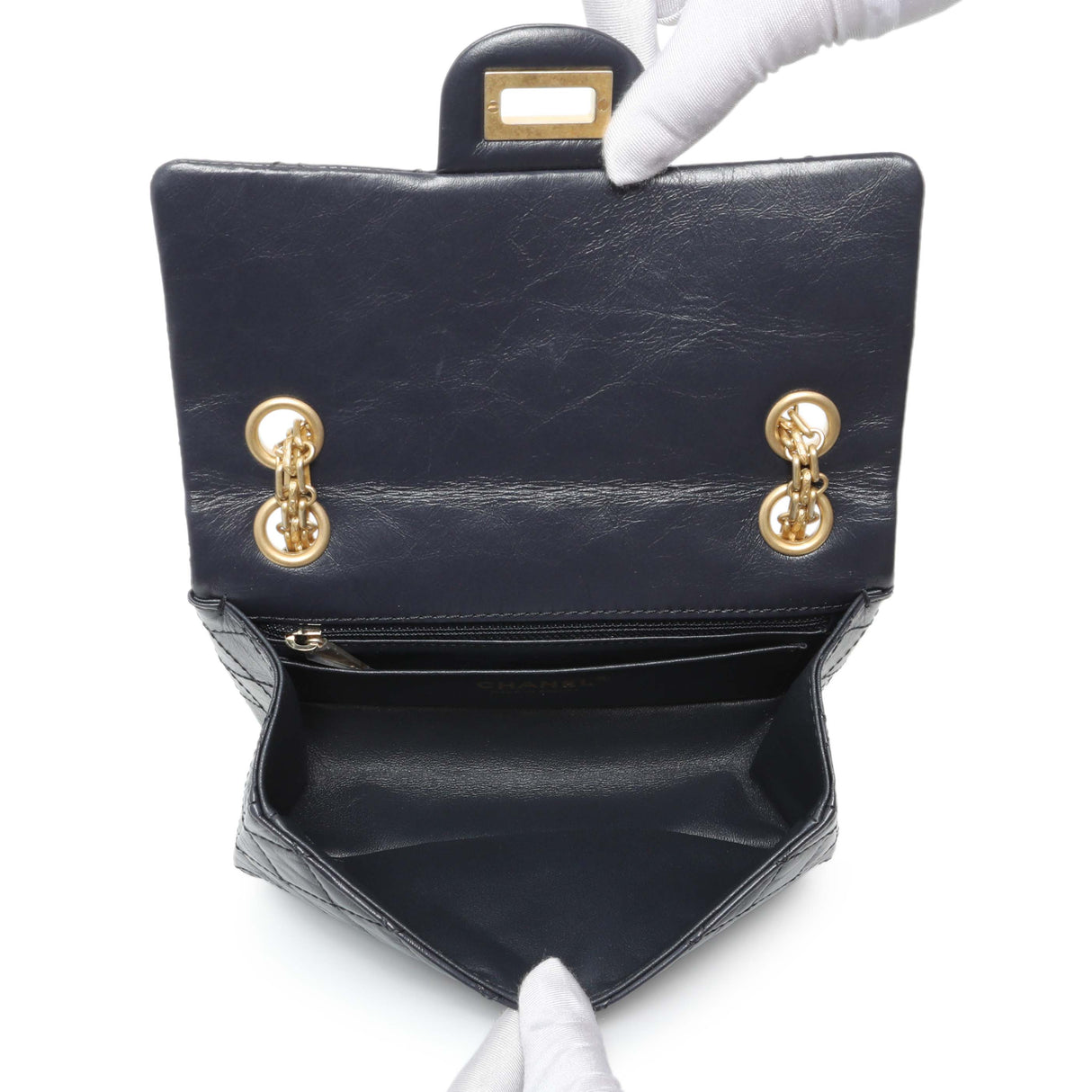 Chanel Navy Aged Calfskin Quilted 2.55 Reissue Mini Flap
