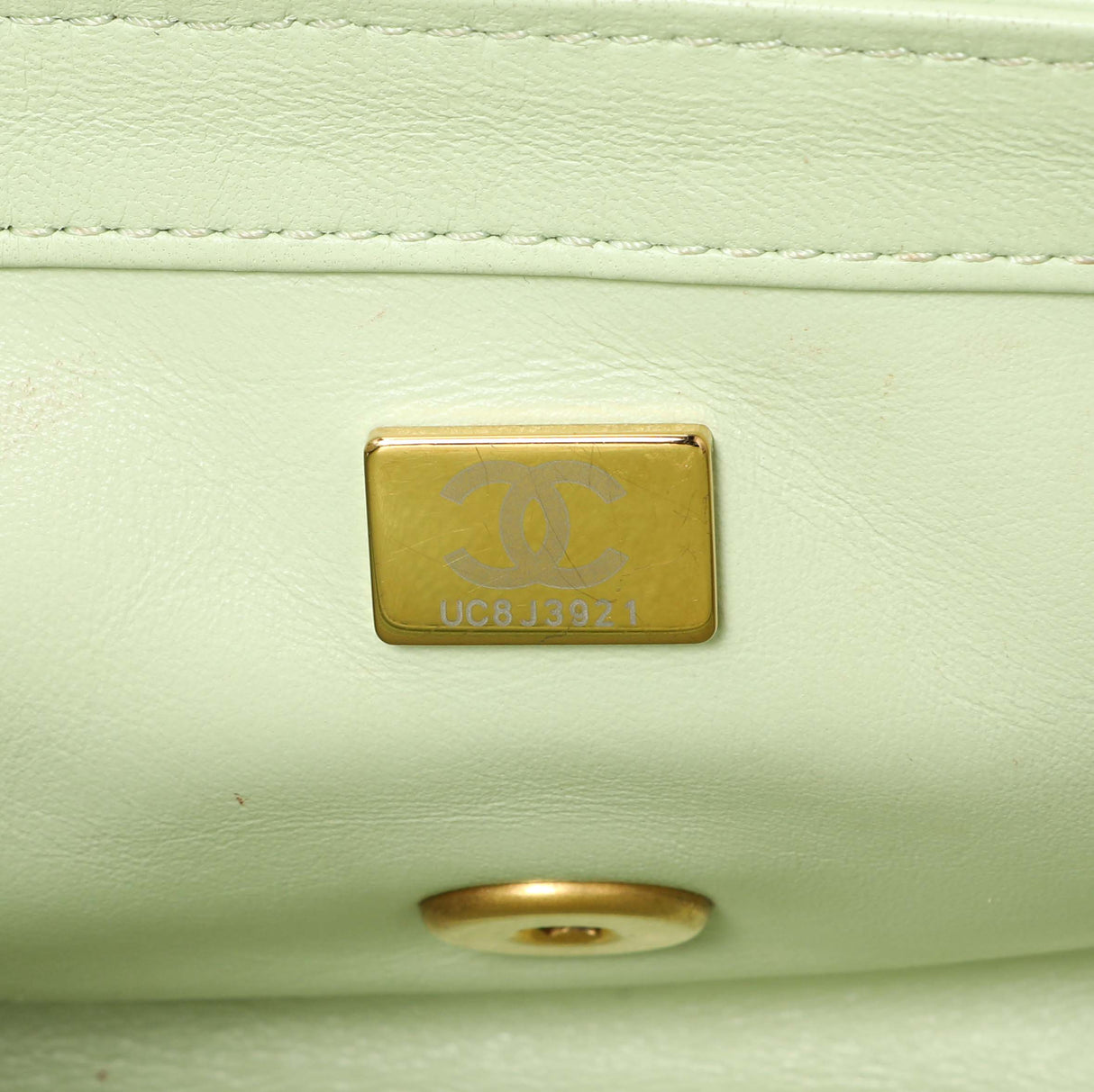 Chanel Green Quilted Lambskin Mini Pearl Crush Rectangular Flap Handbags Chanel