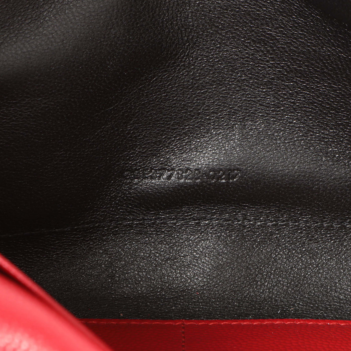 Saint Laurent Red Grain De Poudre Matelasse Chevron Monogram Chain Wallet Handbags Saint Laurent