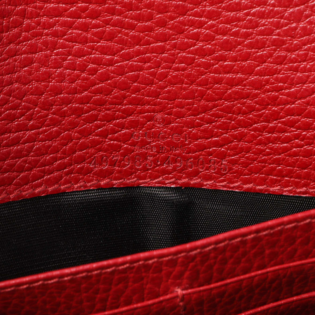 Gucci Hibiscus Red Dollar Calfskin Mini GG Marmont Chain Wallet Handbags Gucci