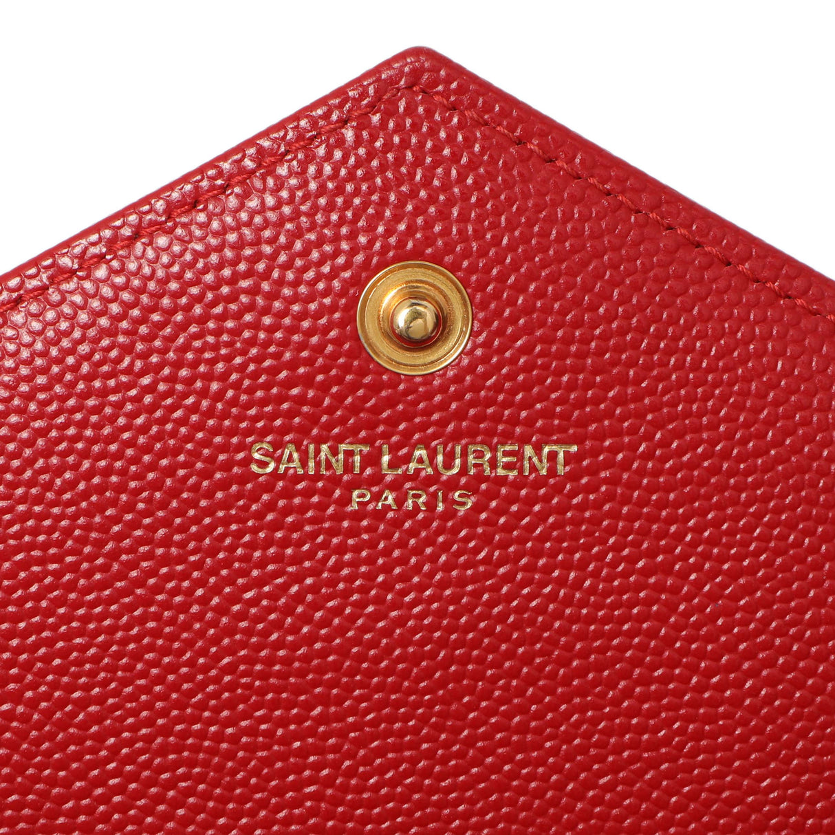 Saint Laurent Red Grain De Poudre Matelasse Chevron Monogram Chain Wallet Handbags Saint Laurent