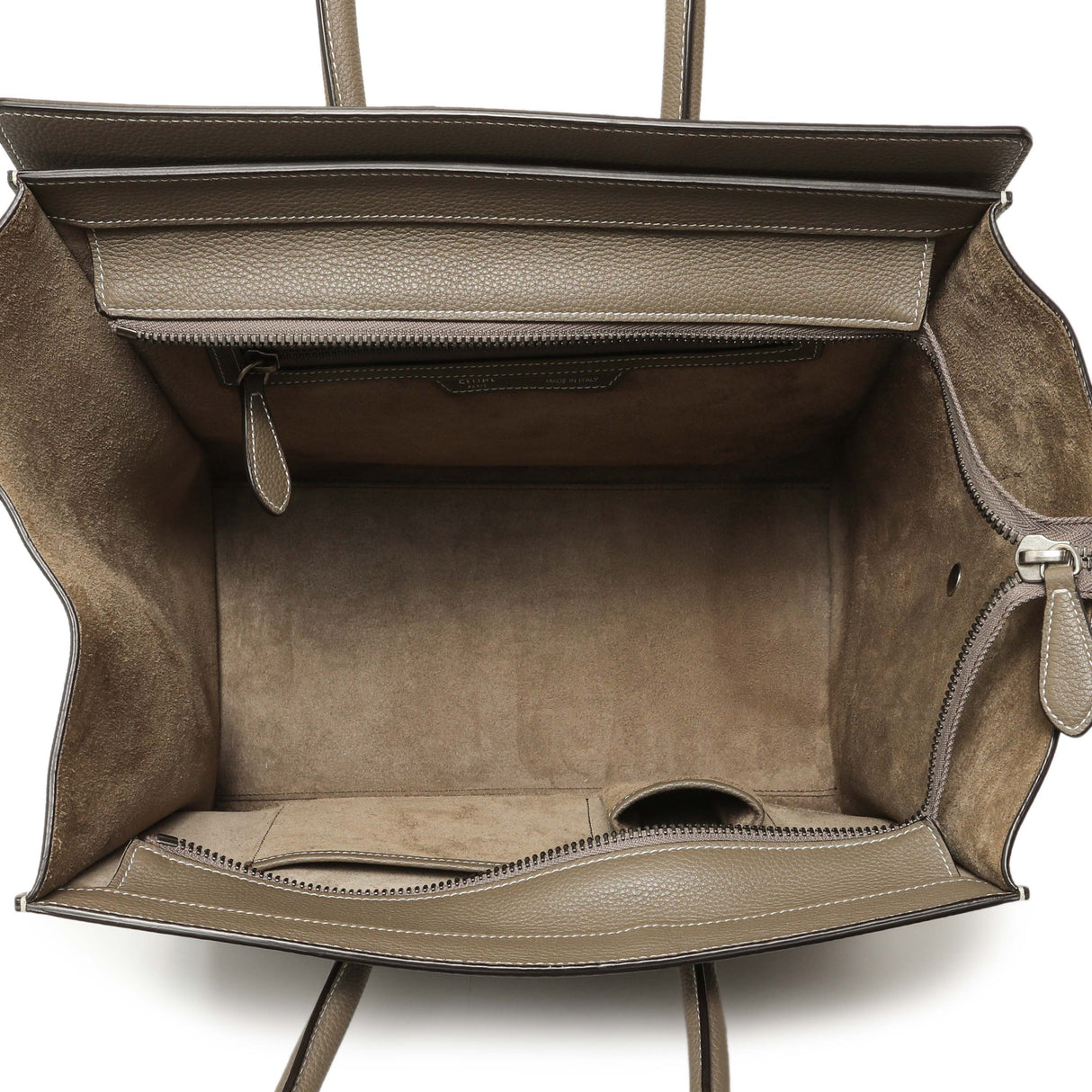 Celine Souris Drummed Calfskin Mini Luggage Tote Handbags Celine